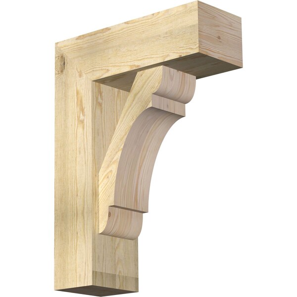 Ekena Millwork Olympic Block Rough Sawn Bracket w/ Offset Brace, Douglas Fir, 8"W x 22"D x 30"H BKT0806X22X30OLY05RDF - main
